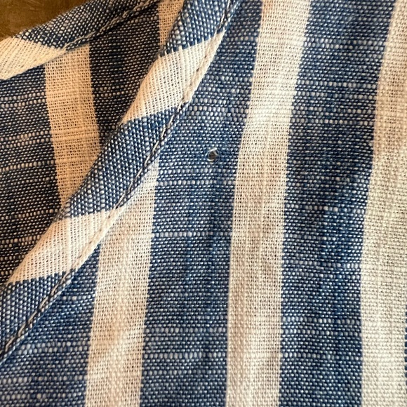 Talbots Pacific Stripe Fringe Sleeve Top Size Medium - Picture 7 of 8